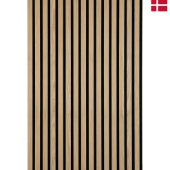 Nordic Acoustics Panneaux acoustiques PREMIUM en placage bois chene naturel sur MDF noir 240x60 cm