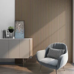 Neu.Holz Panneaux acoustiques Vang lot de 2 panneaux effet noyer clair