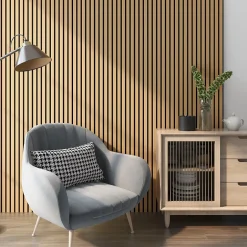 Neu.Holz Panneaux acoustiques Vang lot de 8 panneaux effet chêne foncé