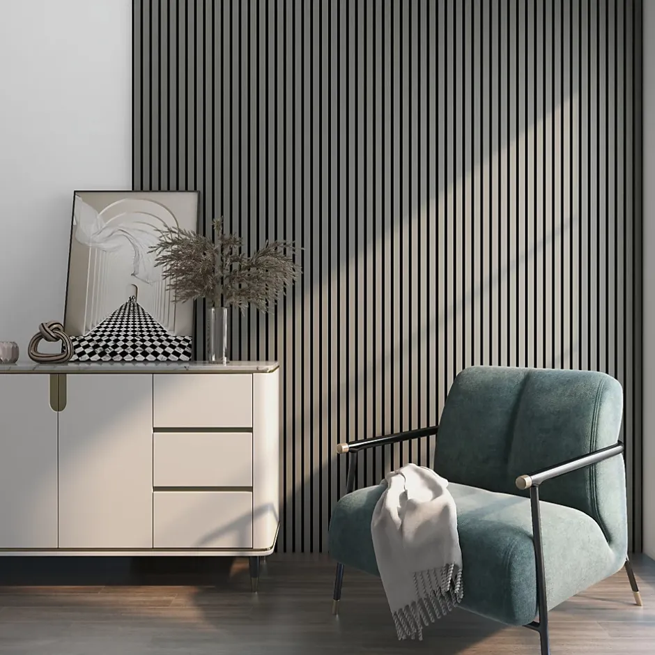 Neu.Holz Panneaux acoustiques Vang lot de 2 panneaux effet chêne gris clair