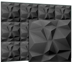 Deccart Panneaux de plafond et panneaux muraux Decoratif 3D Bursztyn Noir 5m² / 20pièces