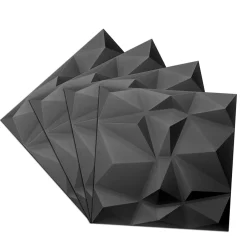 Deccart Panneaux de plafond et panneaux muraux Decoratif 3D Bursztyn Noir 5m² / 20pièces