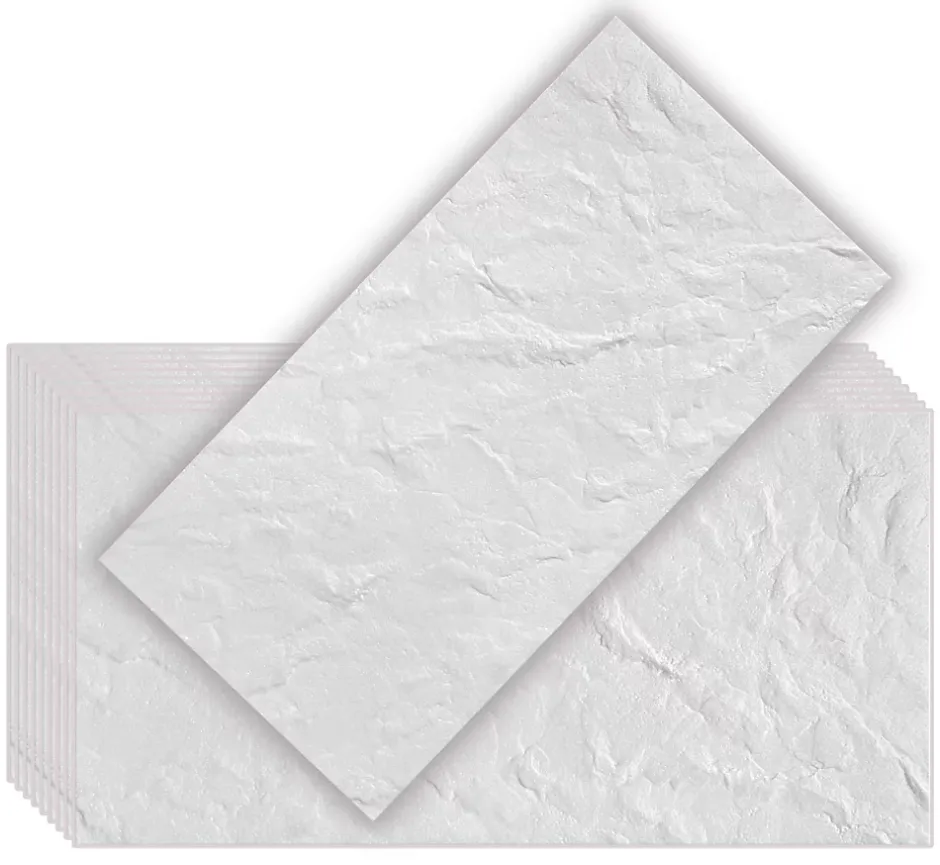 Deccart Panneaux de plafond et panneaux muraux Decoratif Glaz Blanc 10m² / 20pièces