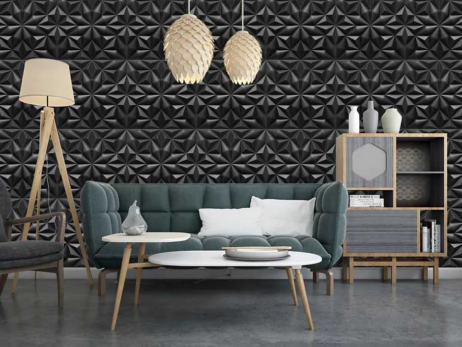 Panneaux de plafond et panneaux muraux Decoratif 3D Onyx Noir 5m² / 20pièces-Deccart Hot
