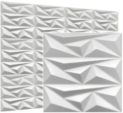 Panneaux de plafond et panneaux muraux Decoratif 3D Topaz Blanc 8m² / 32pièces-Deccart