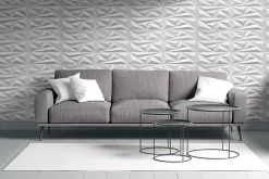 Panneaux de plafond et panneaux muraux Decoratif 3D Topaz Blanc 8m² / 32pièces-Deccart