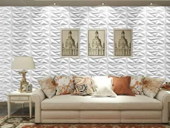 Panneaux de plafond et panneaux muraux Decoratif 3D Topaz Blanc 8m² / 32pièces-Deccart