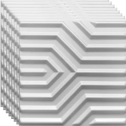Deccart Panneaux de plafond et panneaux muraux Decoratif 3D Zygzak Blanc 2m² / 8pièces