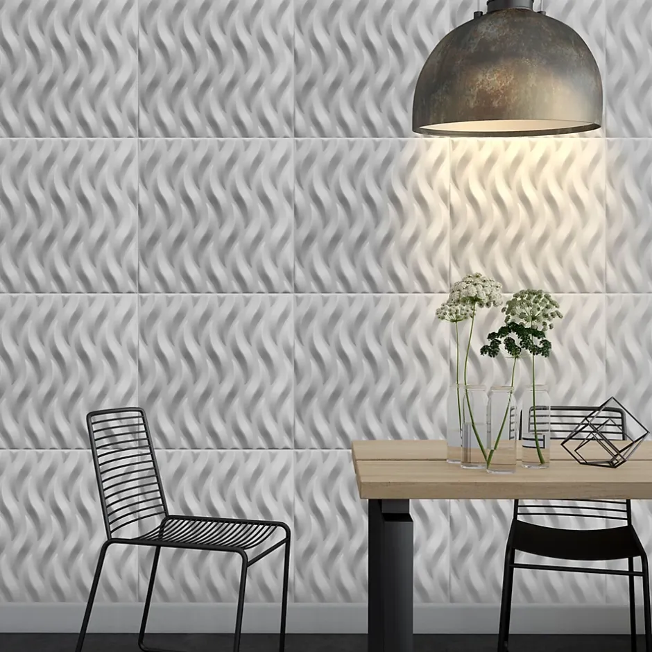 Panneaux de plafond et panneaux muraux Decoratif 3D Ogien Blanc 2m² / 8pièces-Deccart