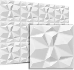 Panneaux de plafond et panneaux muraux Decoratif 3D Bursztyn Blanc 12m² / 48pièces-Deccart Best