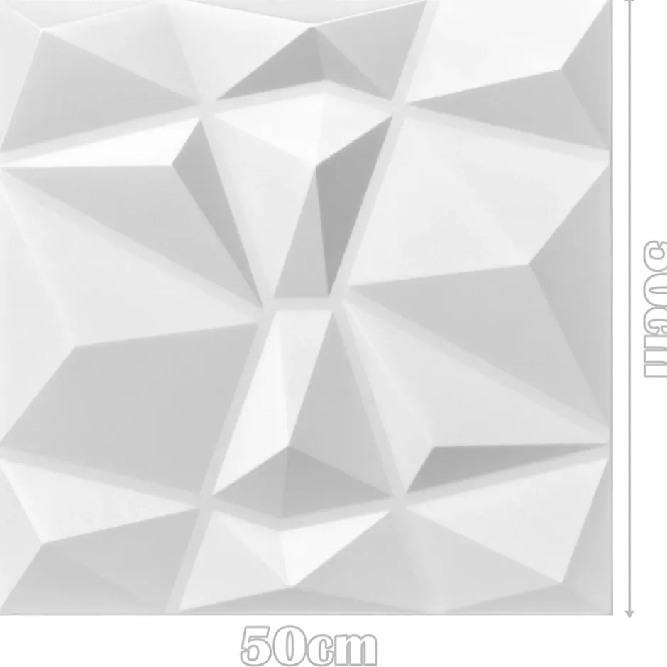 Panneaux de plafond et panneaux muraux Decoratif 3D Bursztyn Blanc 12m² / 48pièces-Deccart Best