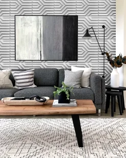 Deccart Panneaux de plafond et panneaux muraux Decoratif 3D Zygzak Blanc 12m² / 48pièces