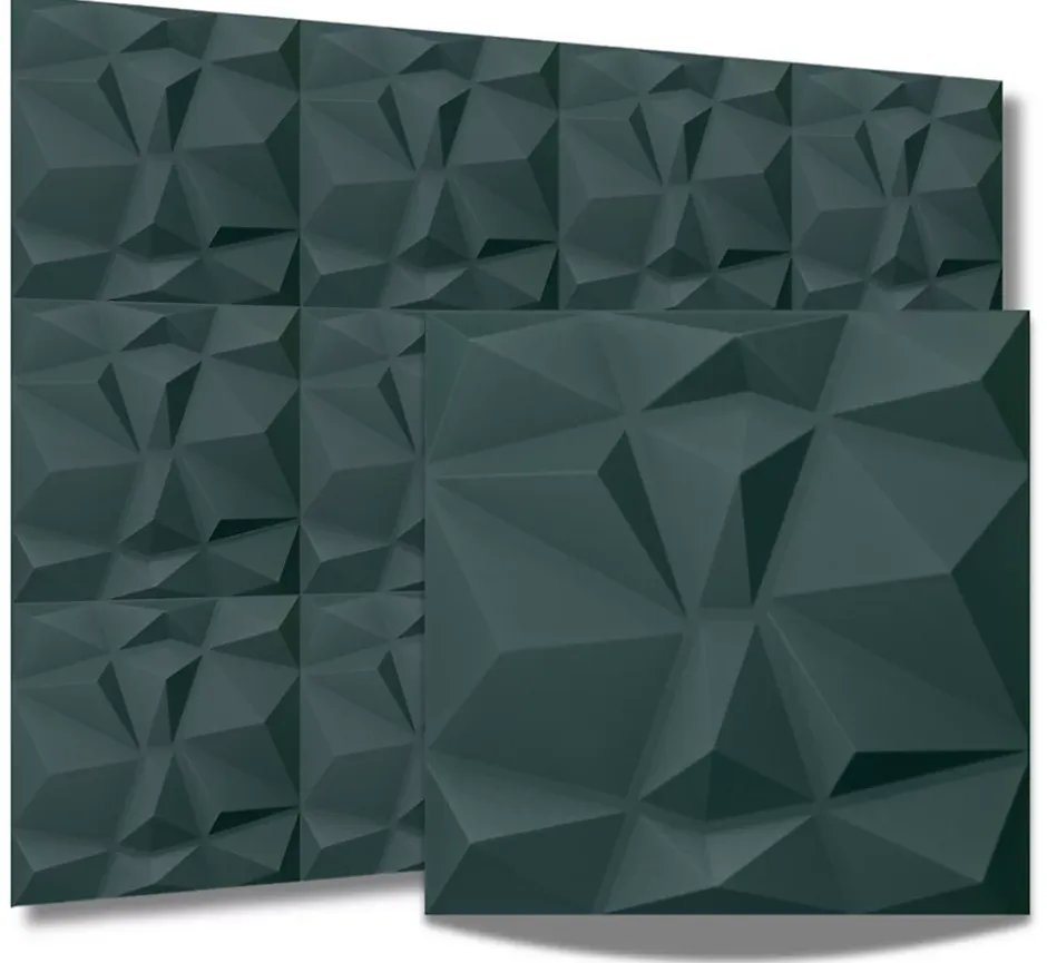Deccart Panneaux de plafond et panneaux muraux 3D Bursztyn Vert 8m²/ 32pièces