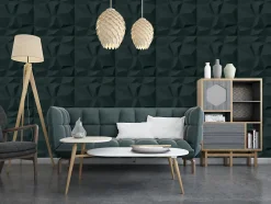 Deccart Panneaux de plafond et panneaux muraux 3D Bursztyn Vert 8m²/ 32pièces