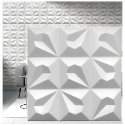 Deccart Panneaux de plafond et panneaux muraux Decoratif 3D Tears Blanc 2m² / 8pièces