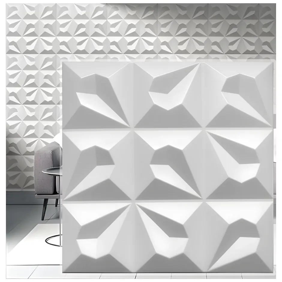 Deccart Panneaux de plafond et panneaux muraux Decoratif 3D Tears Blanc 2m² / 8pièces