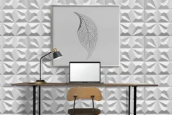 Deccart Panneaux de plafond et panneaux muraux Decoratif 3D Tears Blanc 2m² / 8pièces