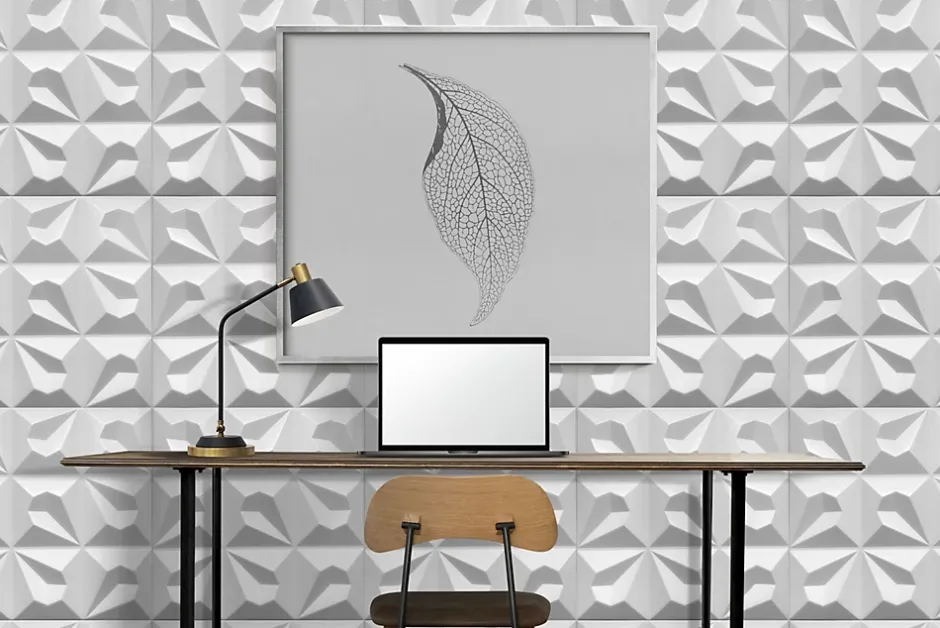 Deccart Panneaux de plafond et panneaux muraux Decoratif 3D Tears Blanc 2m² / 8pièces