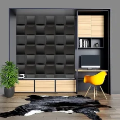 Deccart Panneaux de plafond et panneaux muraux Decoratif 3D Pled Noir 2m² / 8pièces