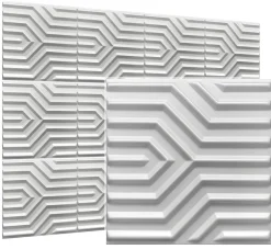 Deccart Panneaux de plafond et panneaux muraux Decoratif 3D Zyg Zak Blanc 8m² / 32pièces