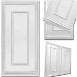 Deccart Panneaux de plafond et panneaux muraux Decoratif Rama Blanc 4m² / 8pièces