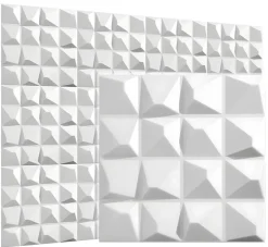 Panneaux de plafond et panneaux muraux Decoratif 3D Kristal Blanc 8m² / 32pièces-Deccart Online