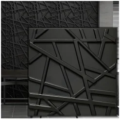 Deccart Panneaux de plafond et panneaux muraux Decoratif 3D Onyx Noir 2m² / 8pièces