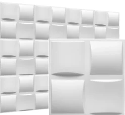 Panneaux de plafond et panneaux muraux Decoratif 3D Pled Blanc 8m² / 12pièces-Deccart New