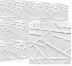Panneaux de plafond et panneaux muraux Decoratif 3D Line Blanc 5m² / 20pièces-Deccart Clearance