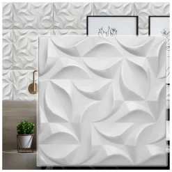 Deccart Panneaux de plafond et panneaux muraux Decoratif 3D River Blanc 2m² / 8pièces