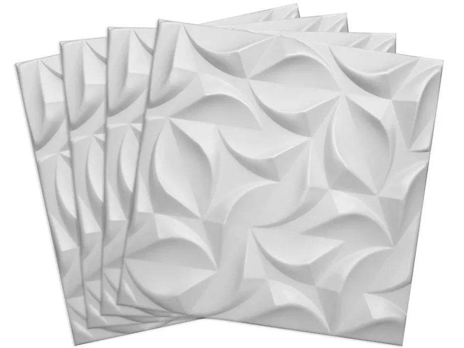 Deccart Panneaux de plafond et panneaux muraux Decoratif 3D River Blanc 2m² / 8pièces