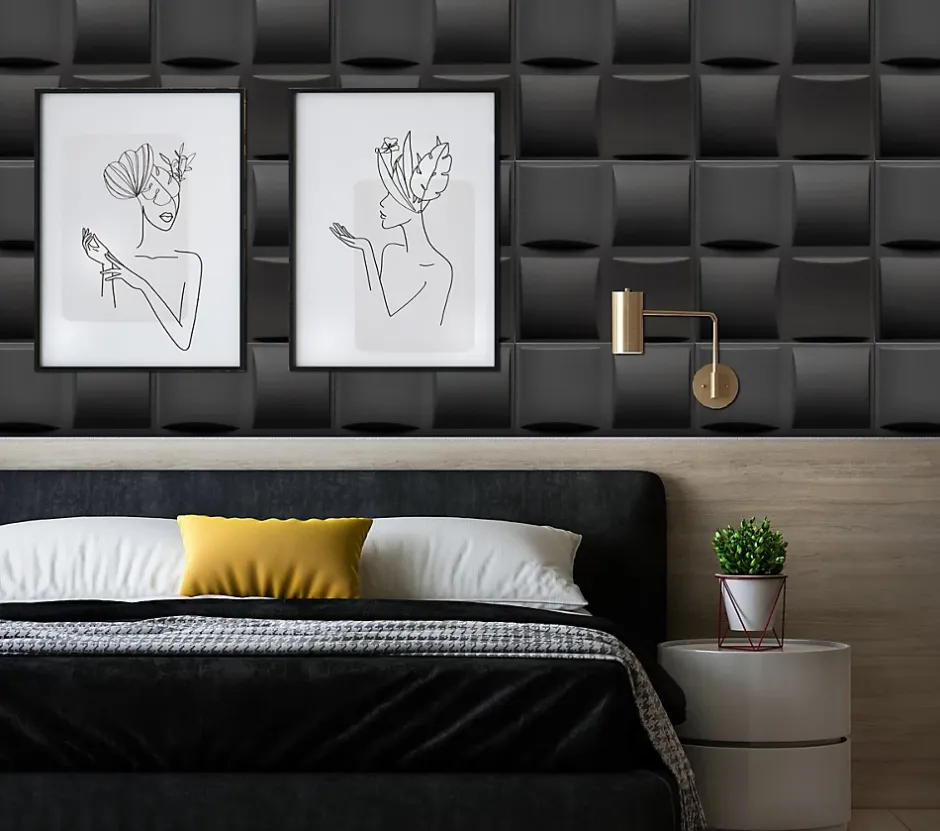 Panneaux de plafond et panneaux muraux Decoratif 3D Pled Noir 12m² / 48pièces-Deccart Sale