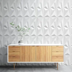 Panneaux de plafond et panneaux muraux Decoratif 3D Topaz Blanc 2m² / 8pièces-Deccart Clearance