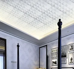 Panneaux de plafond et panneaux muraux Decoratif 3D Kristal Blanc 5m² / 20pièces-Deccart Sale