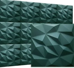 Deccart Panneaux de plafond et panneaux muraux Decoratif 3D Brylant "62" Vert 12m² / 48pièces
