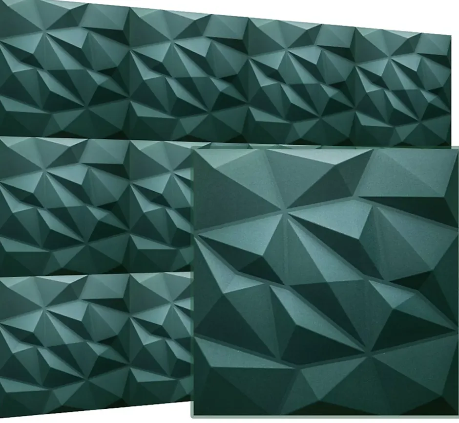 Deccart Panneaux de plafond et panneaux muraux Decoratif 3D Brylant "62" Vert 12m² / 48pièces