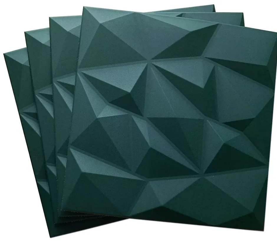 Deccart Panneaux de plafond et panneaux muraux Decoratif 3D Brylant "62" Vert 12m² / 48pièces