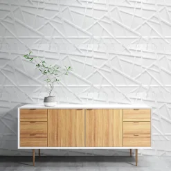 Panneaux de plafond et panneaux muraux Decoratif 3D Line Blanc 12m² / 48pièces-Deccart Outlet