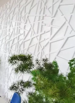 Panneaux de plafond et panneaux muraux Decoratif 3D Line Blanc 12m² / 48pièces-Deccart Outlet