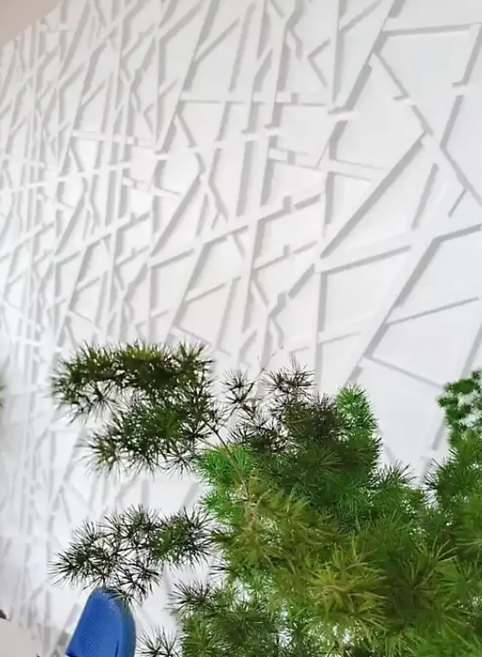 Panneaux de plafond et panneaux muraux Decoratif 3D Line Blanc 12m² / 48pièces-Deccart Outlet