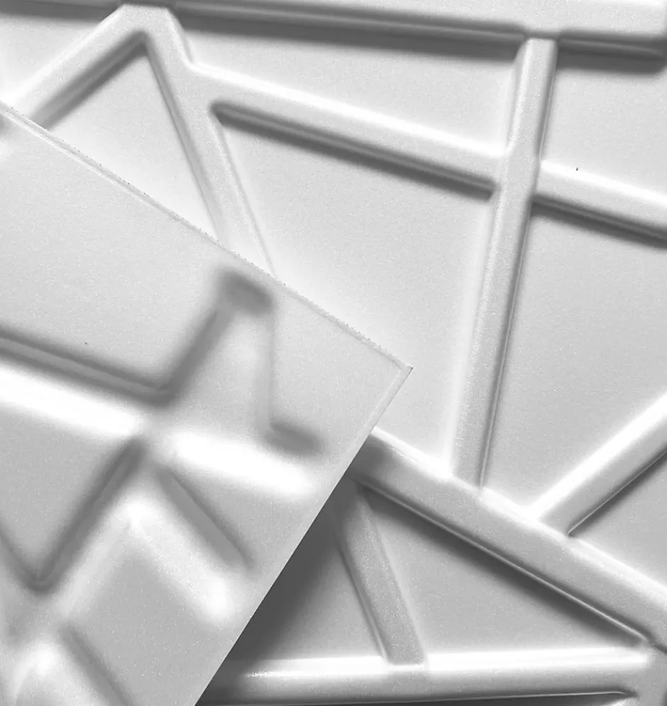 Panneaux de plafond et panneaux muraux Decoratif 3D Line Blanc 12m² / 48pièces-Deccart Outlet
