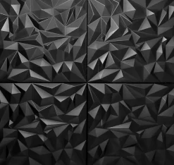 Deccart Panneaux de plafond et panneaux muraux Decoratif 3D Ametyst Noir 2m² / 8pièces