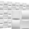 Deccart Panneaux de plafond et panneaux muraux Decoratif 3D Pled Blanc 5m² /20pièces