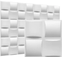 Deccart Panneaux de plafond et panneaux muraux Decoratif 3D Pled Blanc 5m² /20pièces