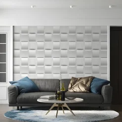 Deccart Panneaux de plafond et panneaux muraux Decoratif 3D Pled Blanc 5m² /20pièces