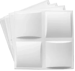 Deccart Panneaux de plafond et panneaux muraux Decoratif 3D Pled Blanc 5m² /20pièces