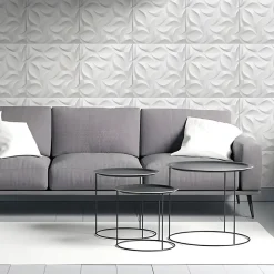 Deccart Panneaux de plafond et panneaux muraux Decoratif 3D River Blanc 8m² / 32pièces