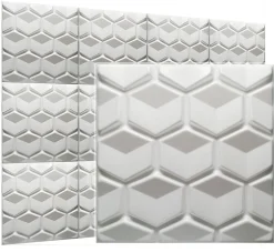 Panneaux de plafond et panneaux muraux Decoratif 3D Honey Blanc 8m² / 32pièces-Deccart New
