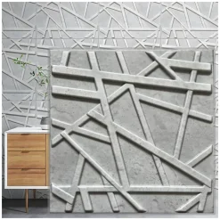 Panneaux de plafond et panneaux muraux Decoratif 3D Line Béton "69" 8m² / 32pièces-Deccart Outlet