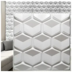 Panneaux de plafond et panneaux muraux Decoratif 3D Honey Blanc 2m² / 8pièces-Deccart Discount